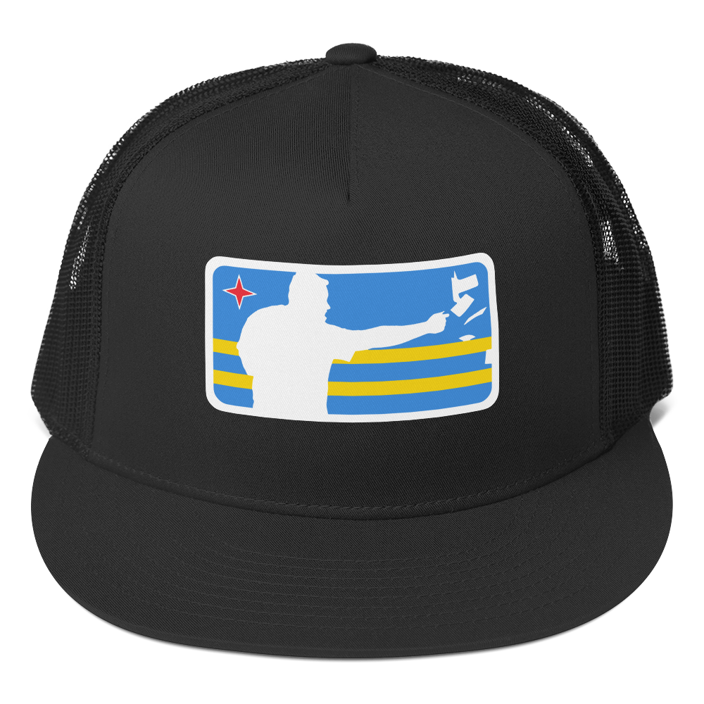 ARUBA Napkin Throwers Trucker Hat Black | 222 Threads