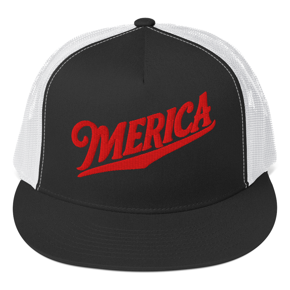 'Merica' Trucker Hat Black/ White | 222 Threads