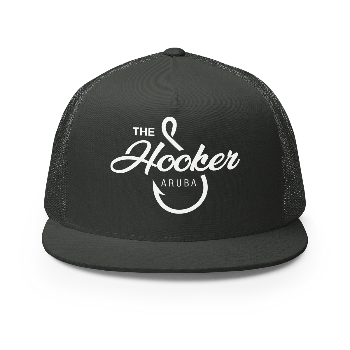 Hooker Charters Aruba Trucker Hat Charcoal | 222 Threads