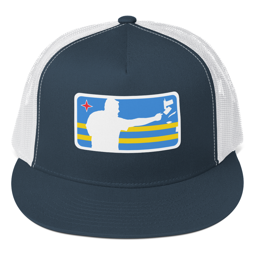 ARUBA Napkin Throwers Trucker Hat Navy/ White | 222 Threads