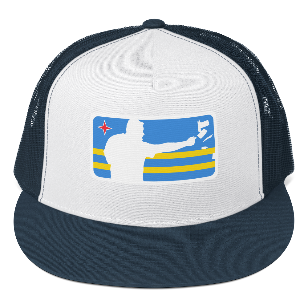 ARUBA Napkin Throwers Trucker Hat Navy/ White/ Navy | 222 Threads