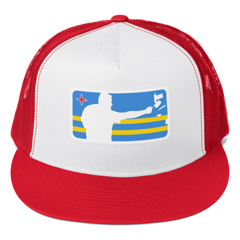 ARUBA Napkin Throwers Trucker Hat Red/ White/ Red | 222 Threads
