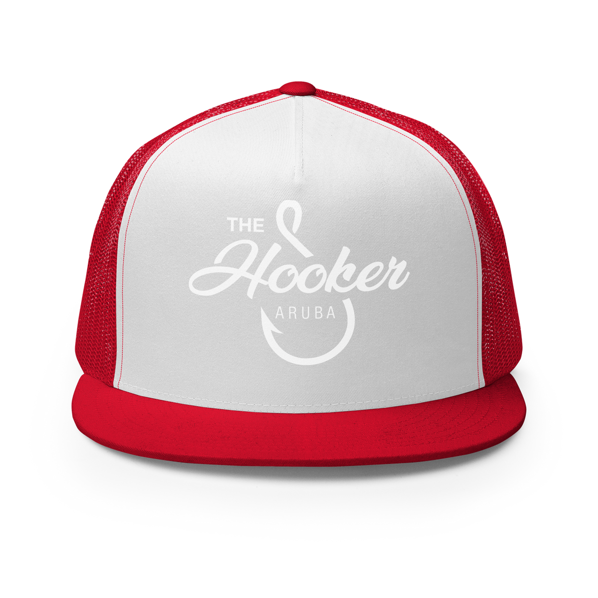 Hooker Charters Aruba Trucker Hat Red/ White/ Red | 222 Threads