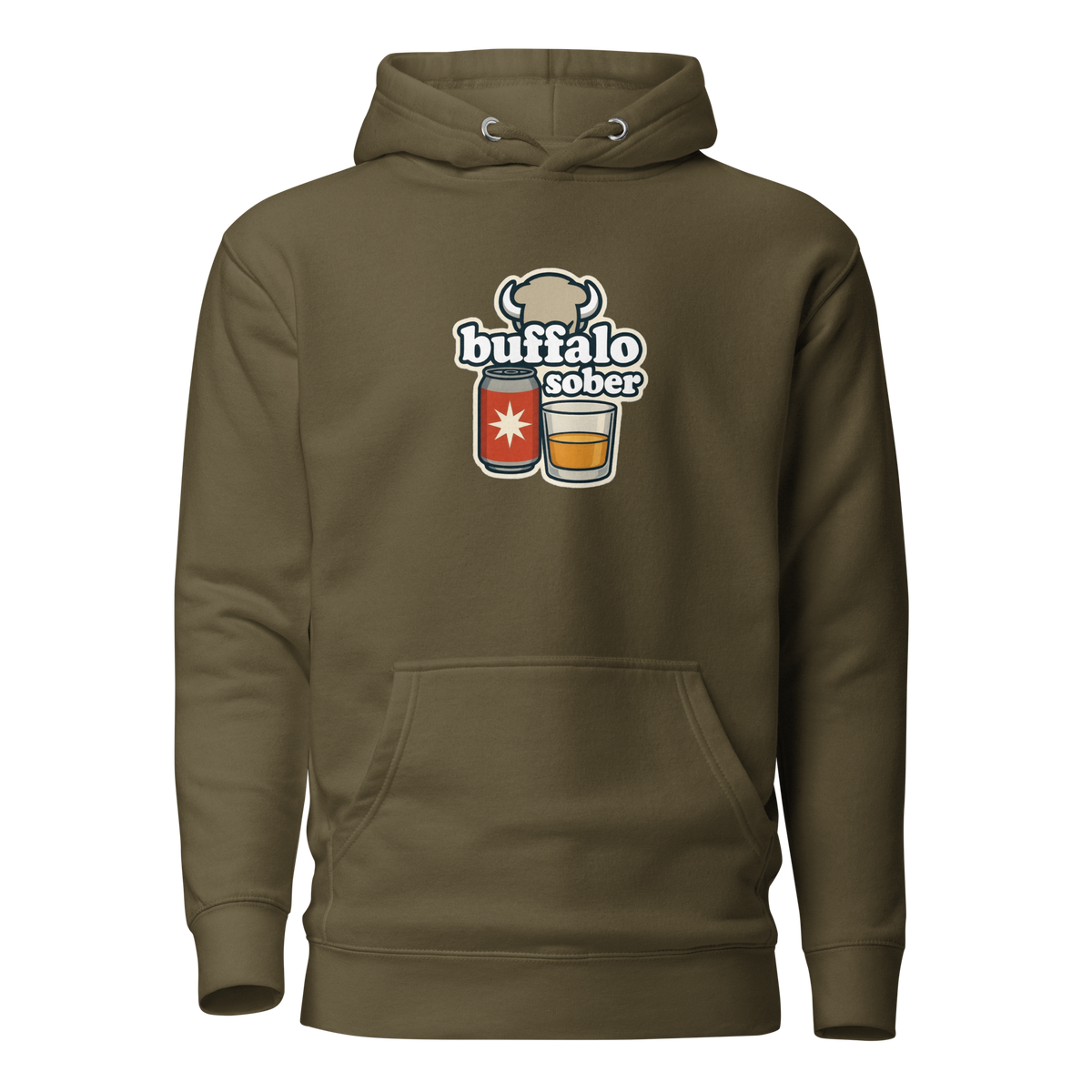 Buffalo Sober Hoodie Military Green | 222 Threads