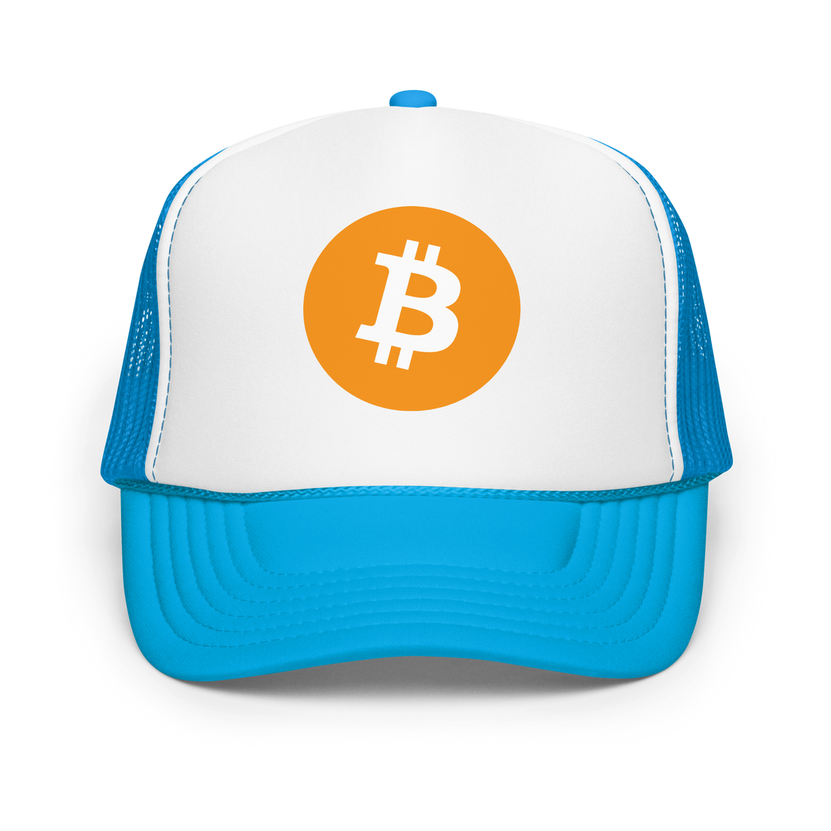 Bitcoin Foam Trucker Hat Blue / White / Blue | 222 Threads