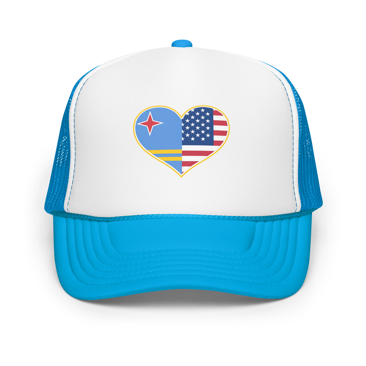 Aruba And USA Foam Trucker Hat Blue / White / Blue | 222 Threads