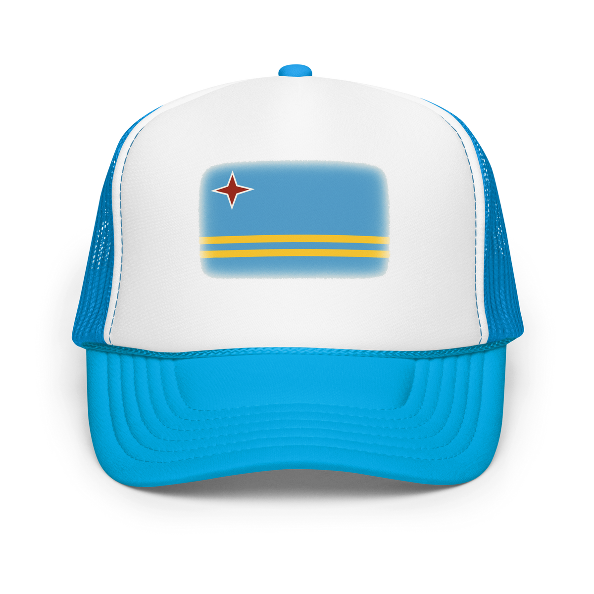 Aruba Foam Trucker Hat Blue / White / Blue | 222 Threads