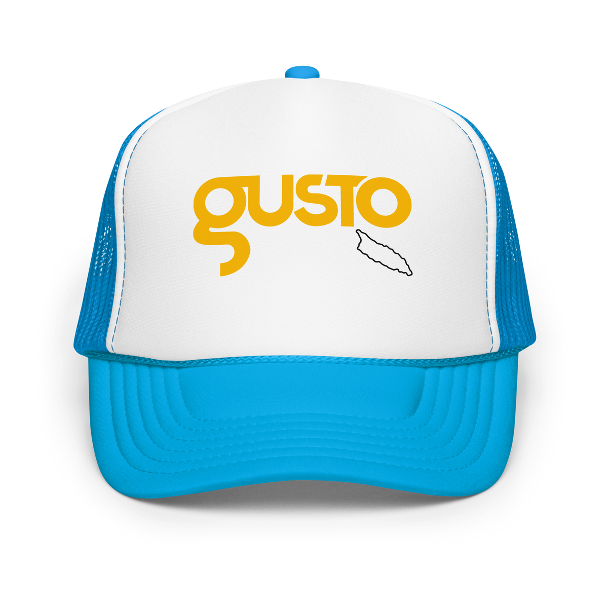 Gusto Aruba Foam Trucker Hat Blue / White / Blue | 222 Threads