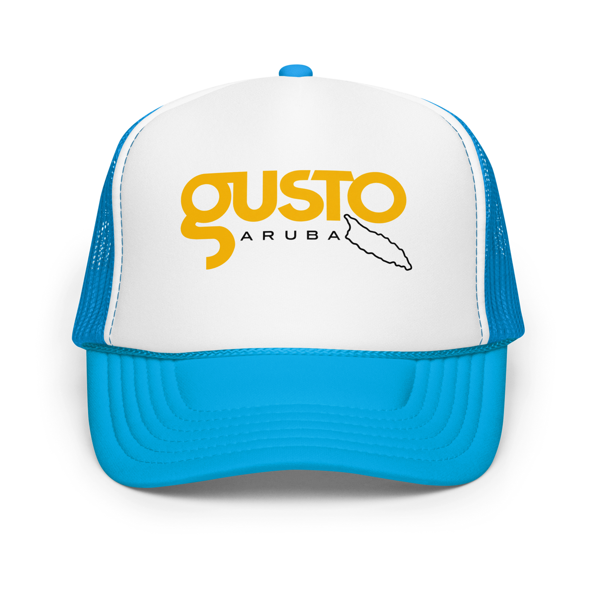 Gusto Aruba Foam Trucker Hat Blue / White / Blue | 222 Threads
