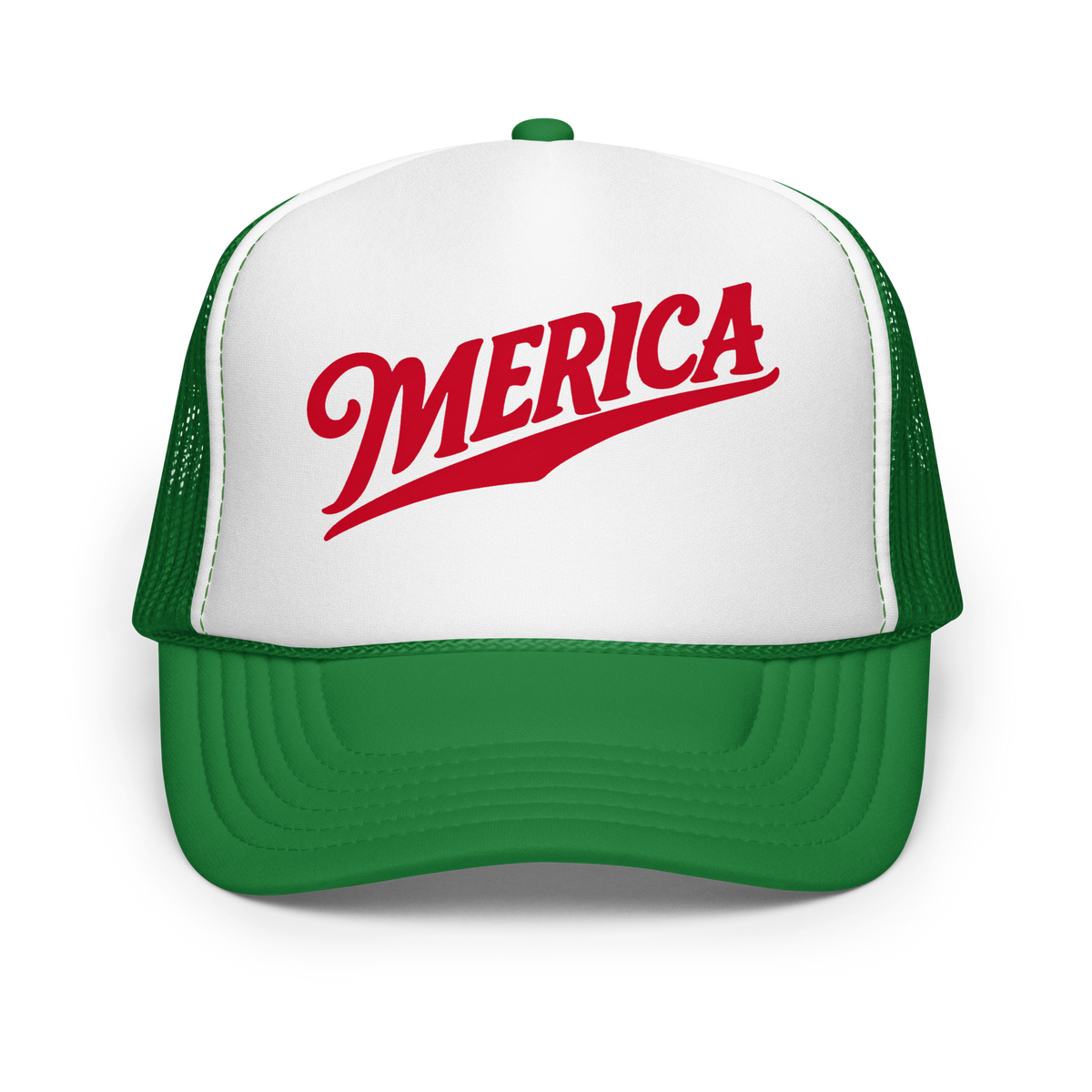 'Merica' Foam Trucker Hat Kelly/ White/ Kelly | 222 Threads