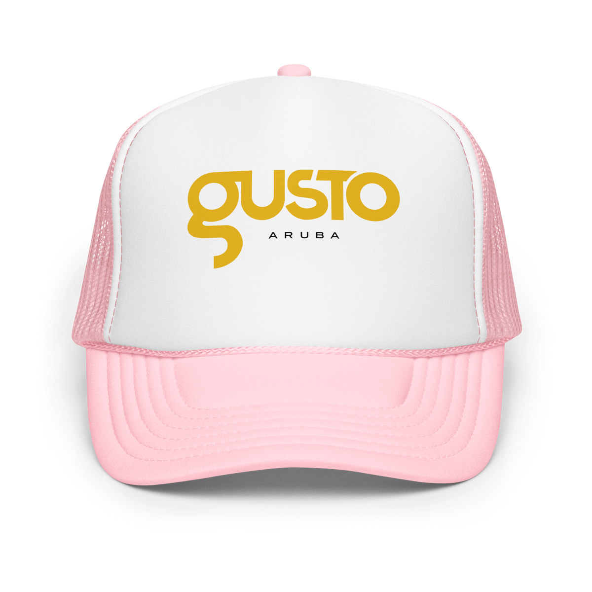 Gusto Aruba Foam Trucker Hat Light Pink / White / Light Pink | 222 Threads