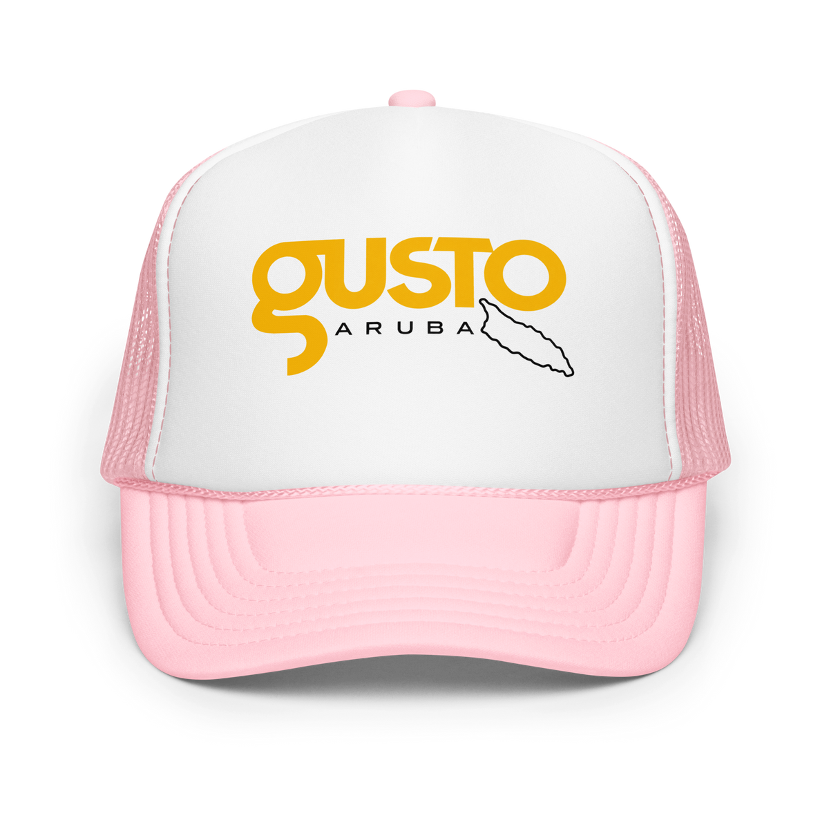 Gusto Aruba Foam Trucker Hat Light Pink / White / Light Pink | 222 Threads