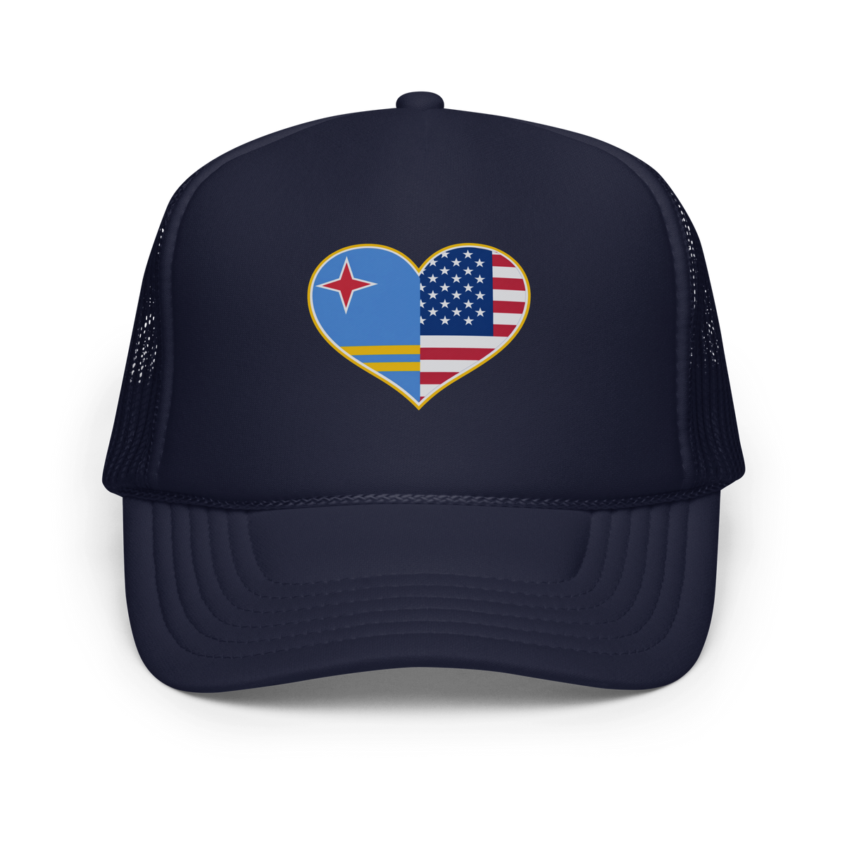 Aruba And USA Foam Trucker Hat Navy | 222 Threads