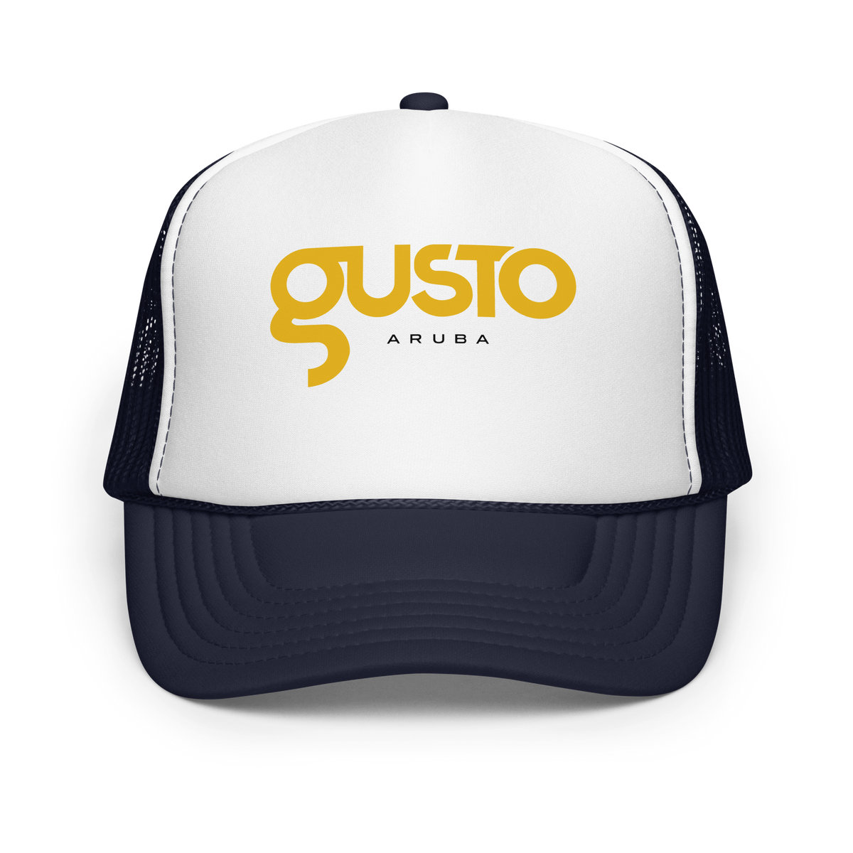 Gusto Aruba Foam Trucker Hat Navy/ White/ Navy | 222 Threads