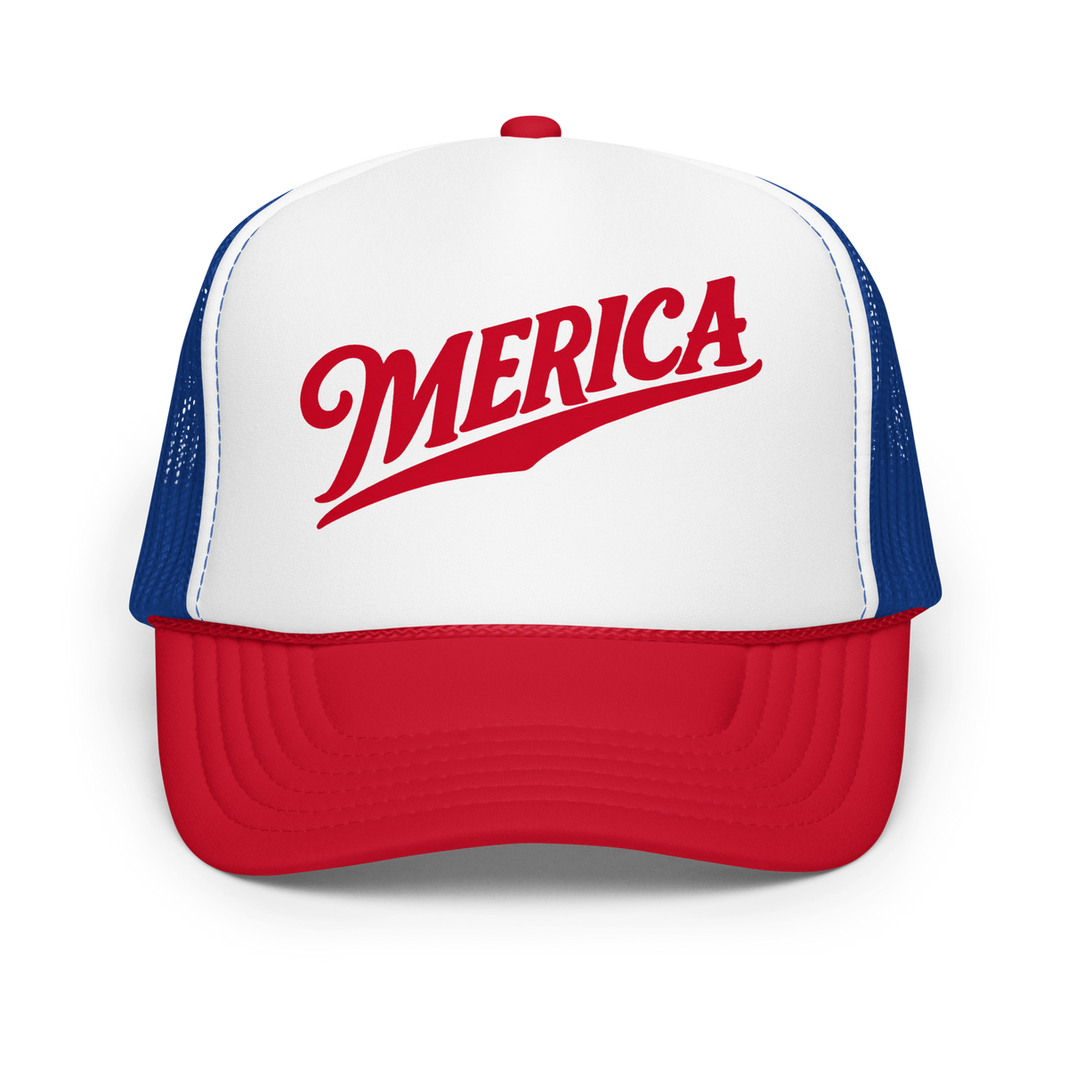 'Merica' Foam Trucker Hat Red / White / Royal | 222 Threads