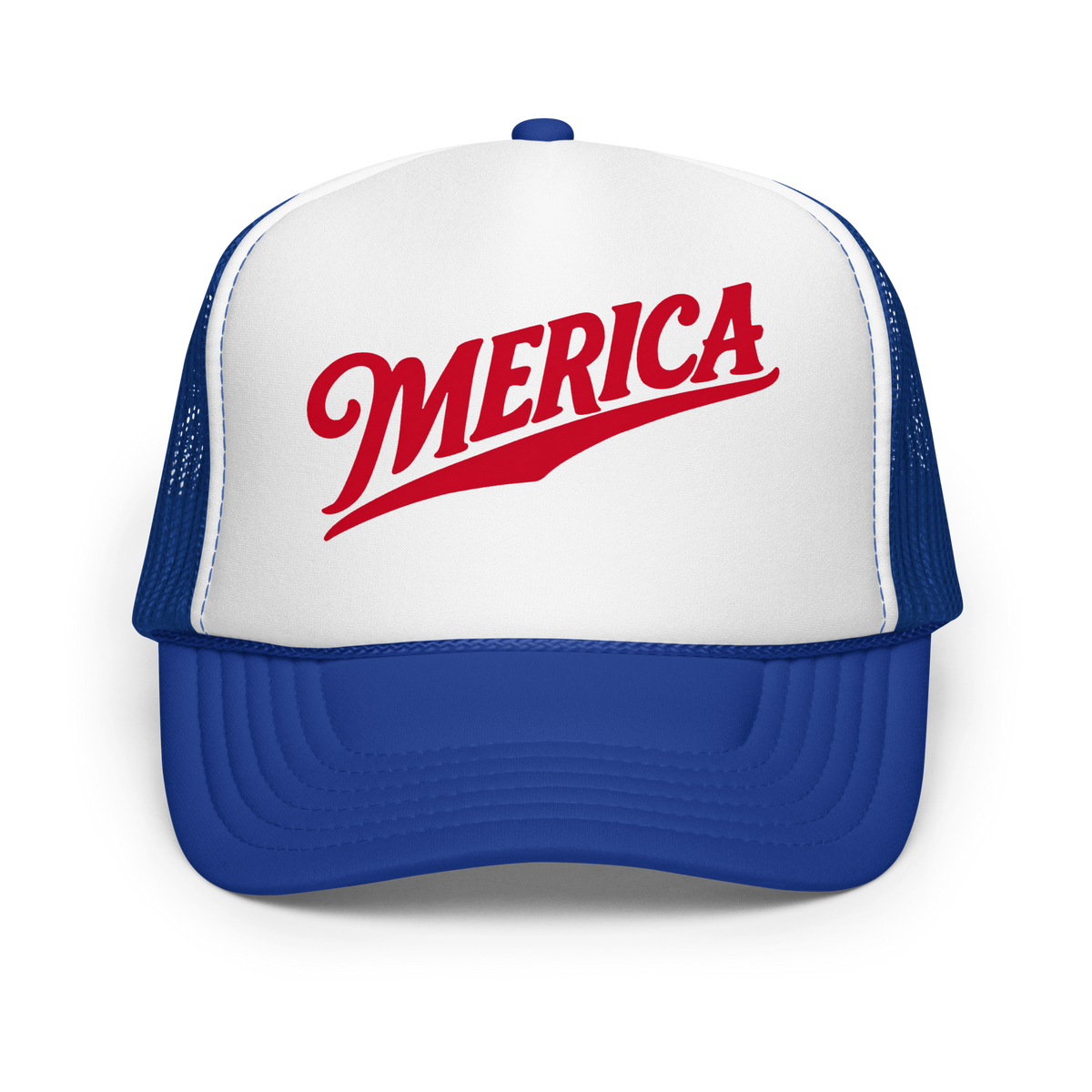'Merica' Foam Trucker Hat Royal/ White/ Royal | 222 Threads