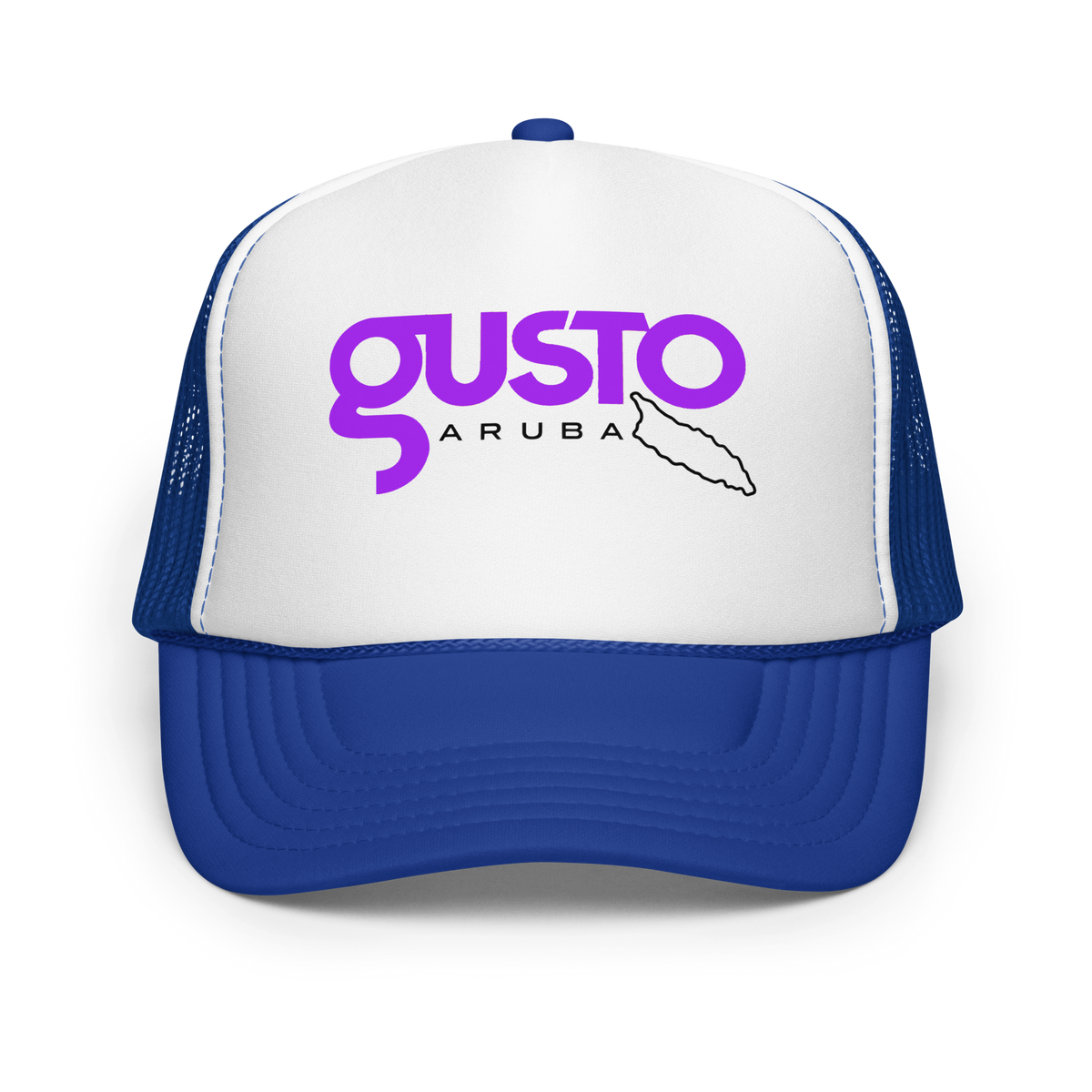 Gusto Aruba Foam Trucker Hat Royal/ White/ Royal | 222 Threads
