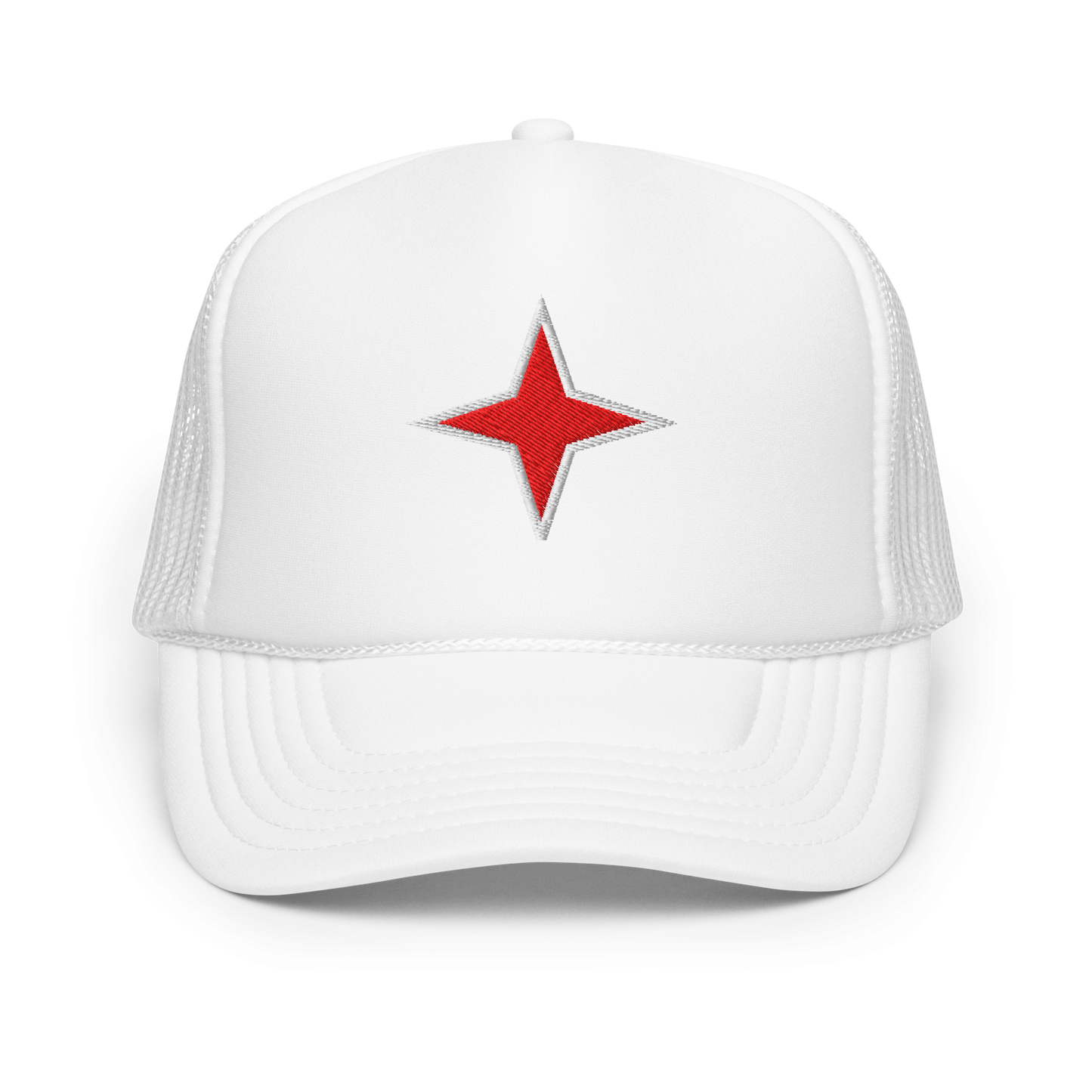 Aruba Red Star Foam Trucker Hat - 222 Threads