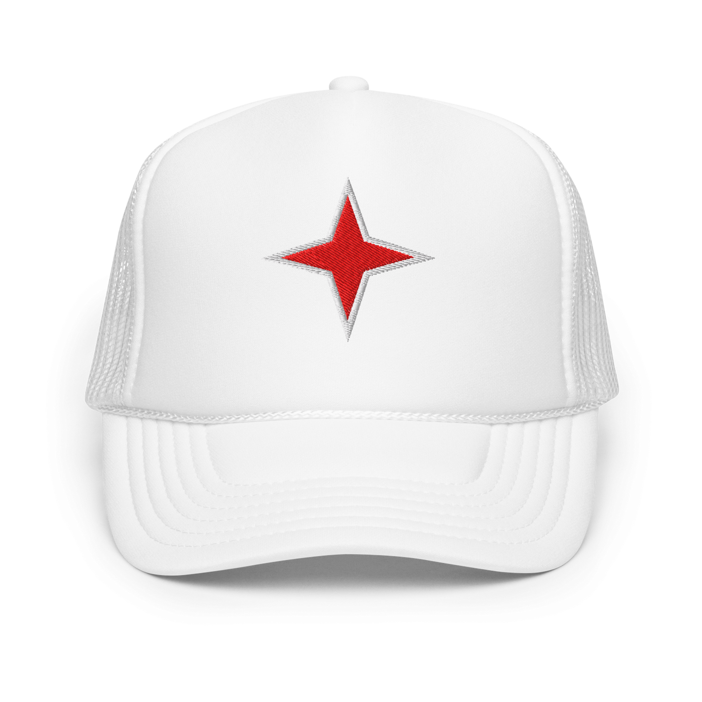 Aruba Red Star Foam Trucker Hat - 222 Threads