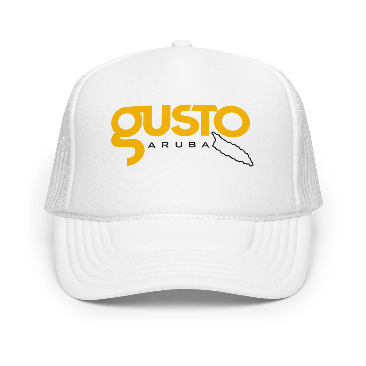 Gusto Aruba Foam Trucker Hat White | 222 Threads