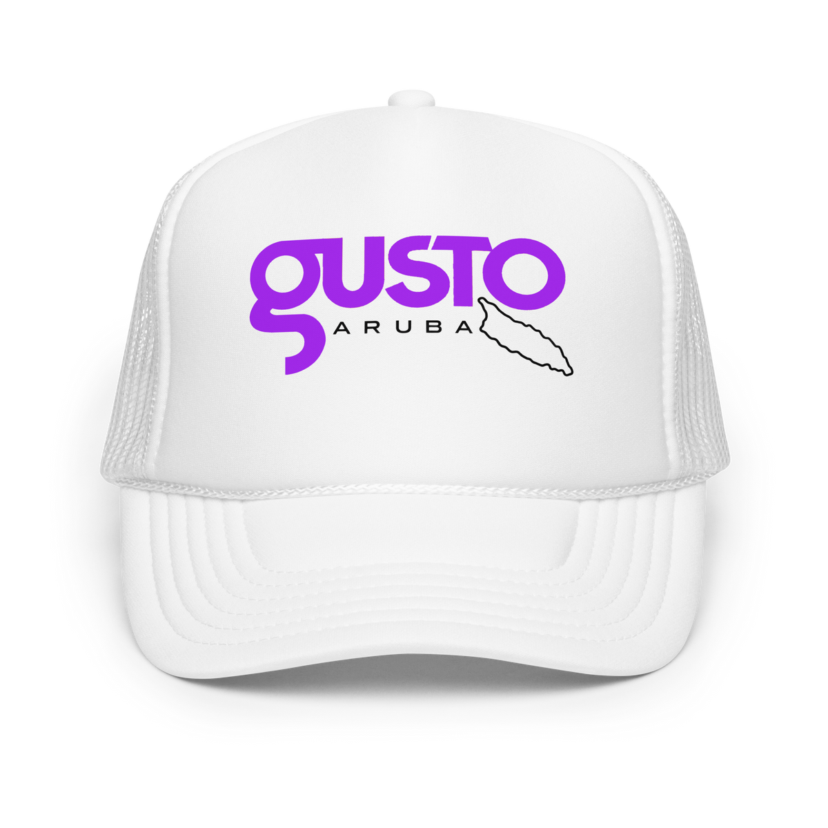 Gusto Aruba Foam Trucker Hat White | 222 Threads