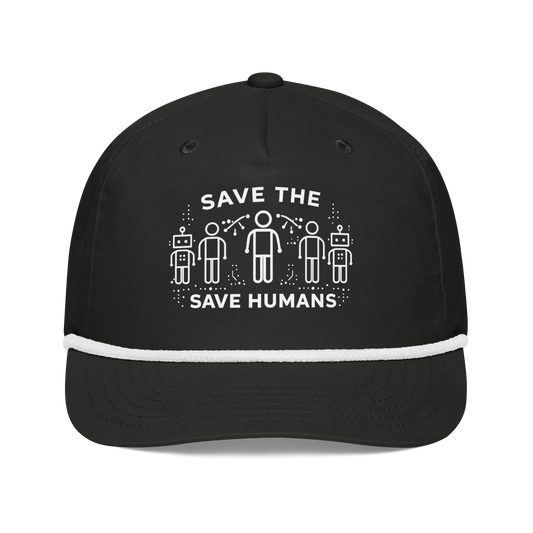 Save The Humans AI Rope Hat Black/White | 222 Threads
