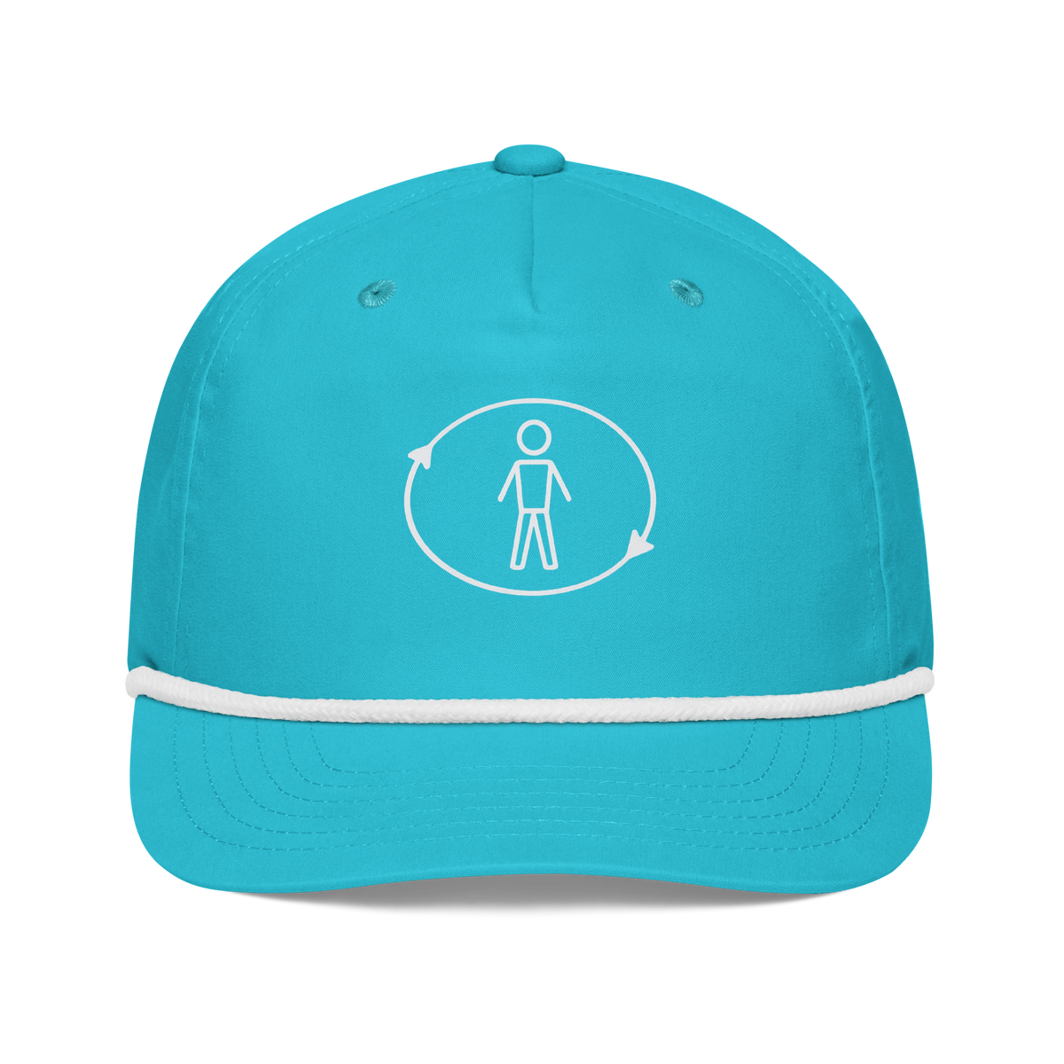 Human In The Loop AI Rope Hat Turquoise/White | 222 Threads