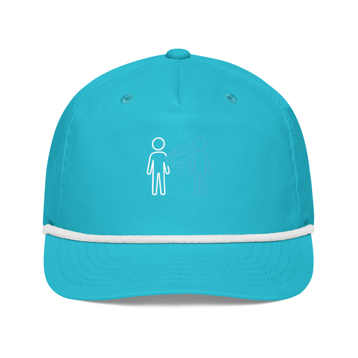 Digital Twin AI Rope Hat Turquoise/White | 222 Threads