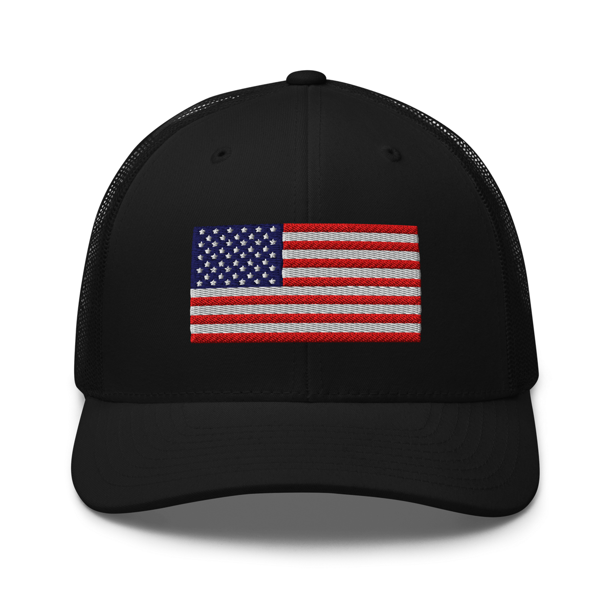 USA Flag Trucker Cap Black | 222 Threads