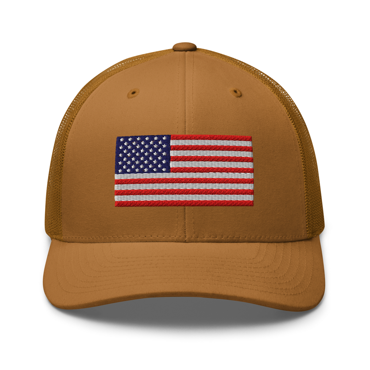 USA Flag Trucker Cap Caramel | 222 Threads