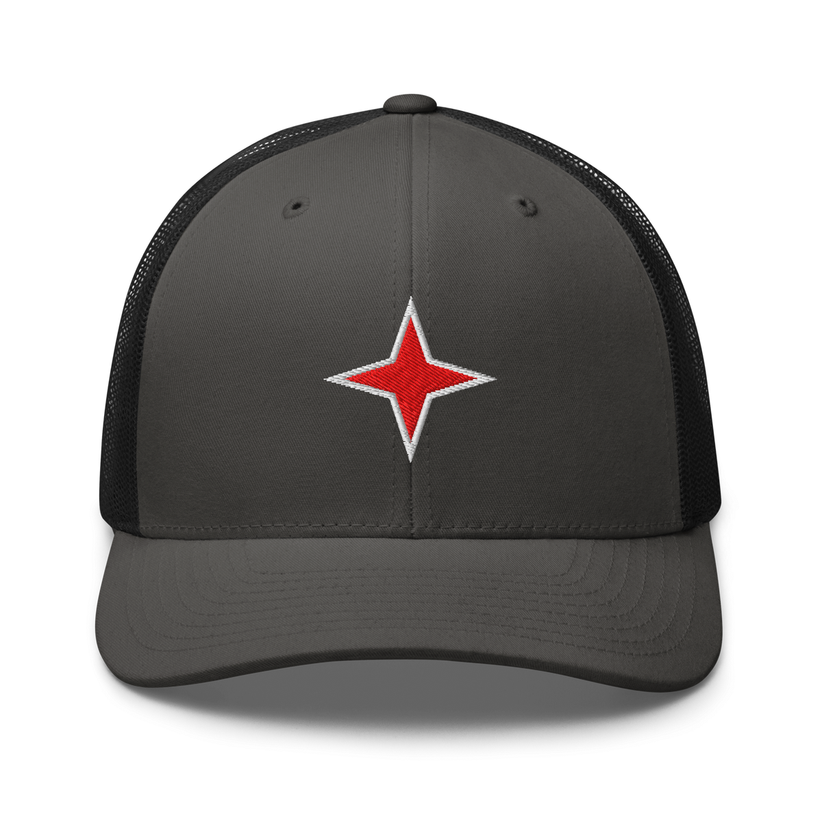 Aruba Red Star Trucker Hat Charcoal/ Black | 222 Threads