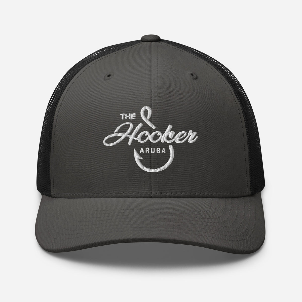The Hooker Charters Aruba Trucker Cap Charcoal/ Black | 222 Threads