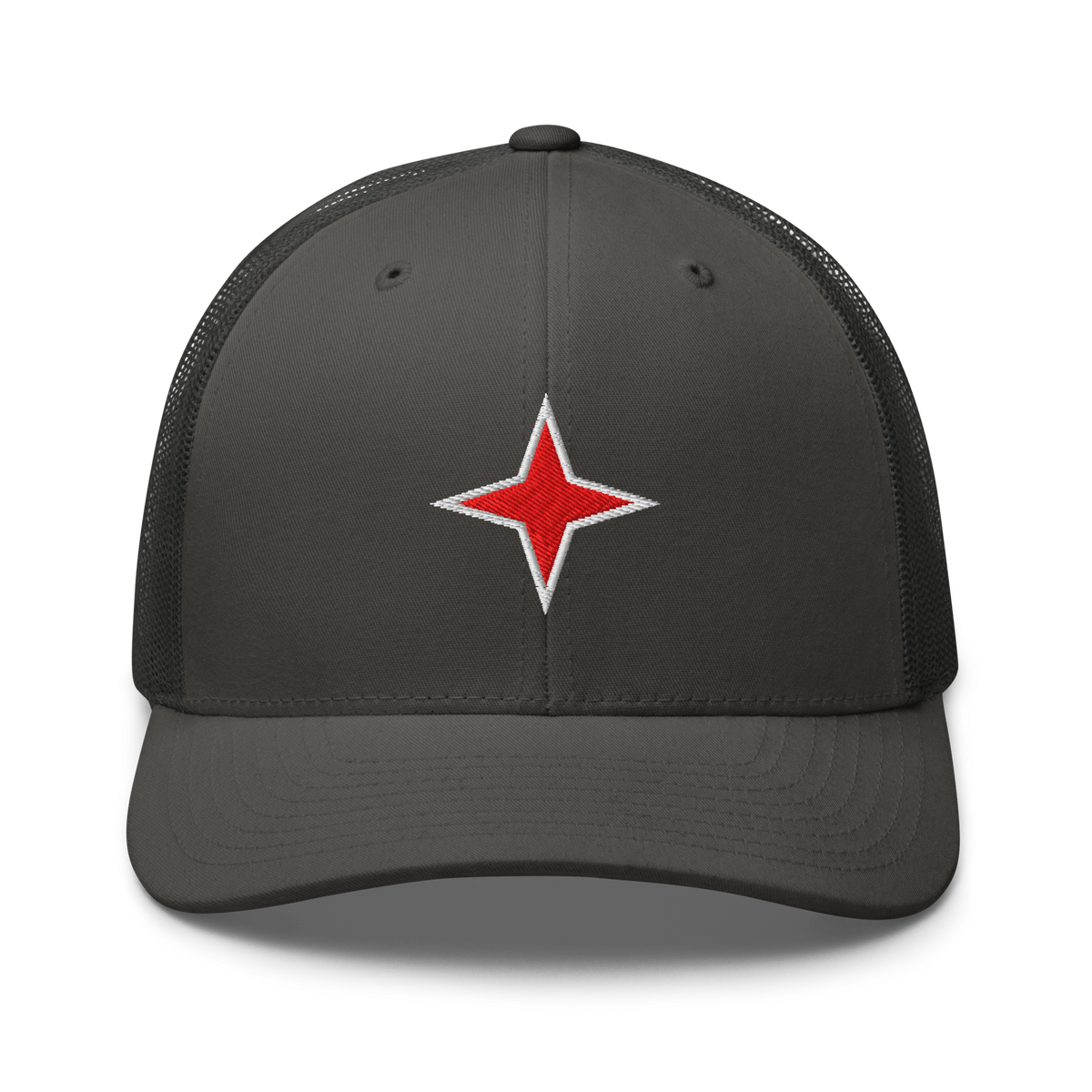 Aruba Red Star Trucker Hat Charcoal | 222 Threads
