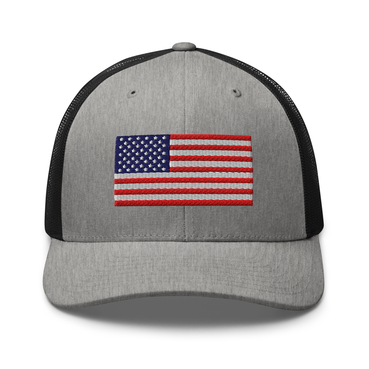 USA Flag Trucker Cap Heather/ Black | 222 Threads