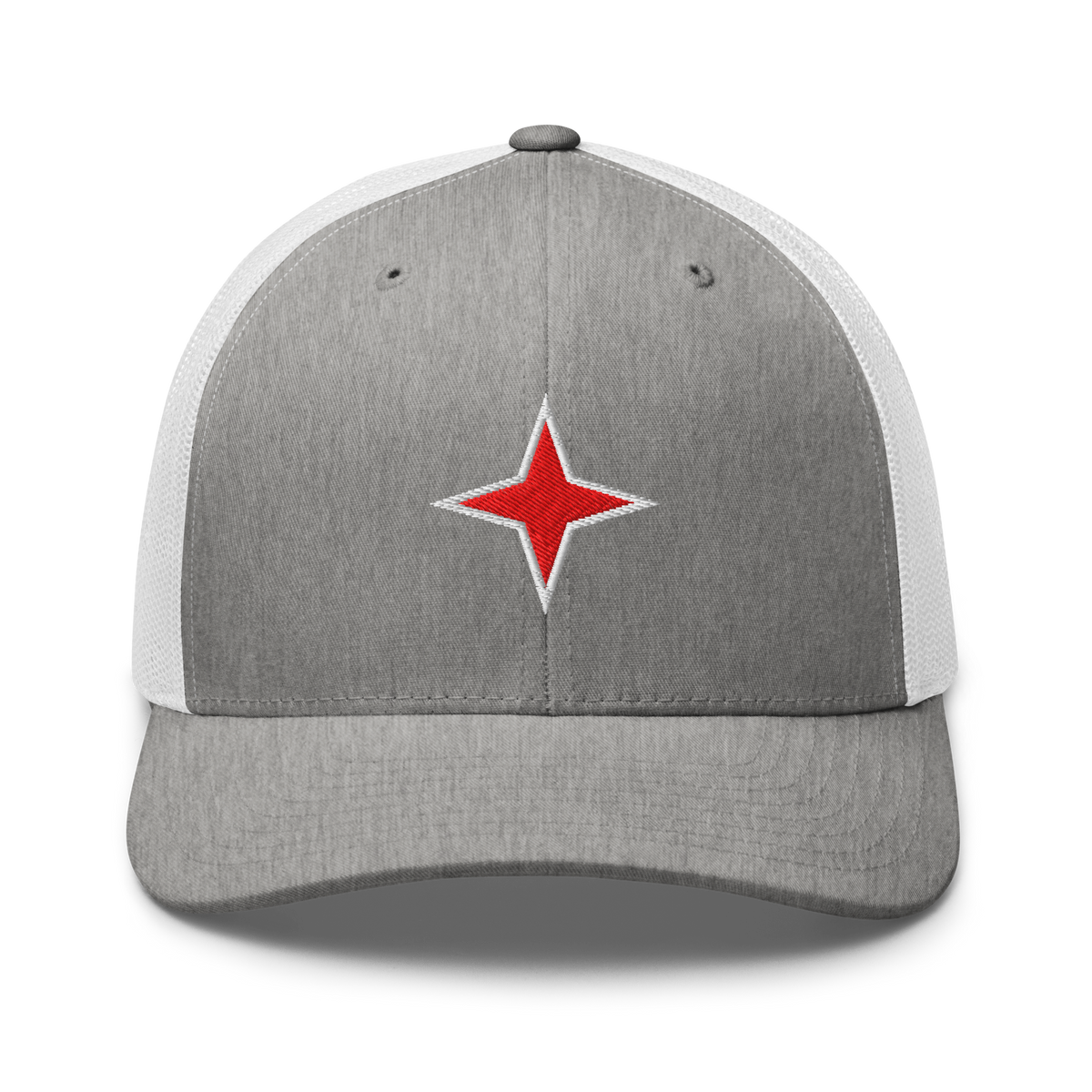 Aruba Red Star Trucker Hat Heather Grey/White | 222 Threads