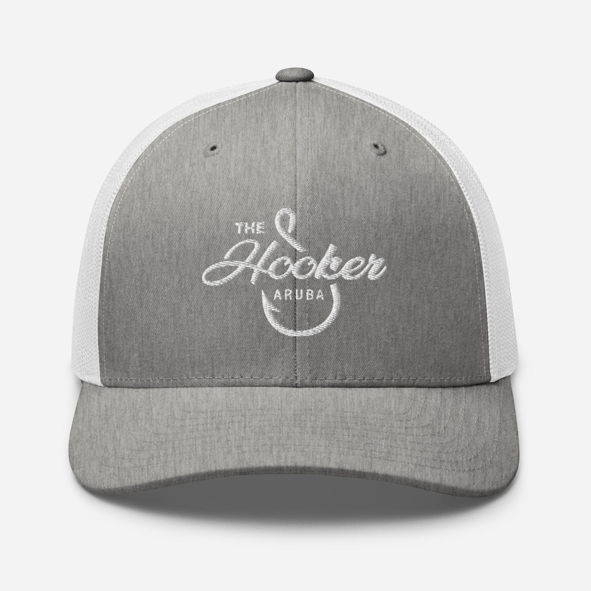 The Hooker Charters Aruba Trucker Cap Heather Grey/White | 222 Threads