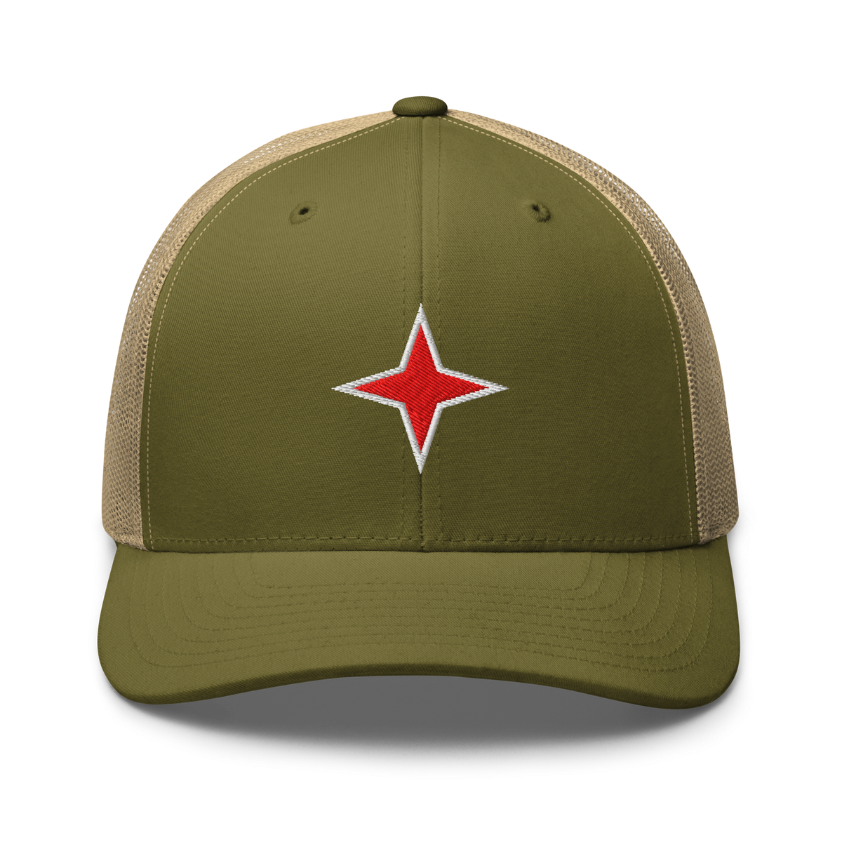 Aruba Red Star Trucker Hat Moss/ Khaki | 222 Threads