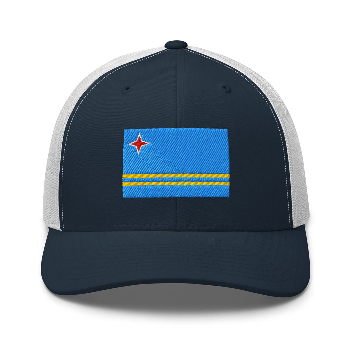 Aruba Flag Trucker Hat Navy/ White | 222 Threads