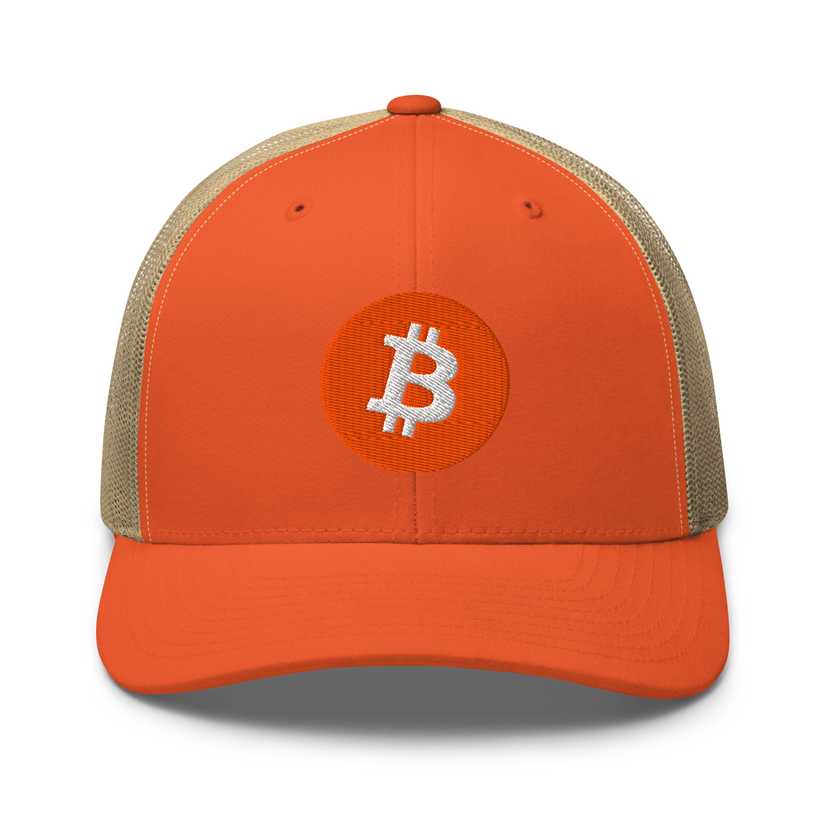 bitcoin Trucker Hat Rustic Orange/ Khaki | 222 Threads