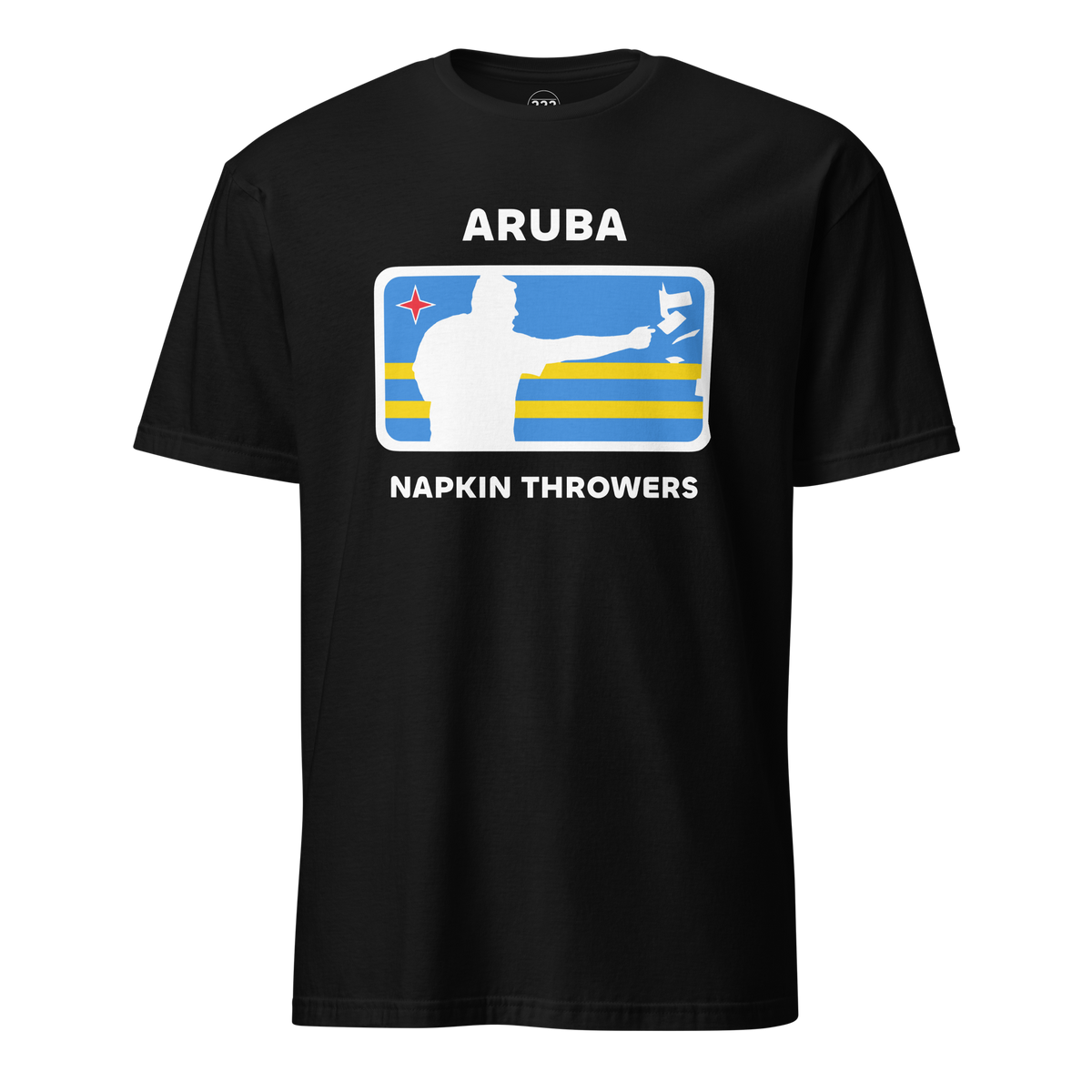 Aruba Napkin Throwers T-Shirt Black | 222 Threads