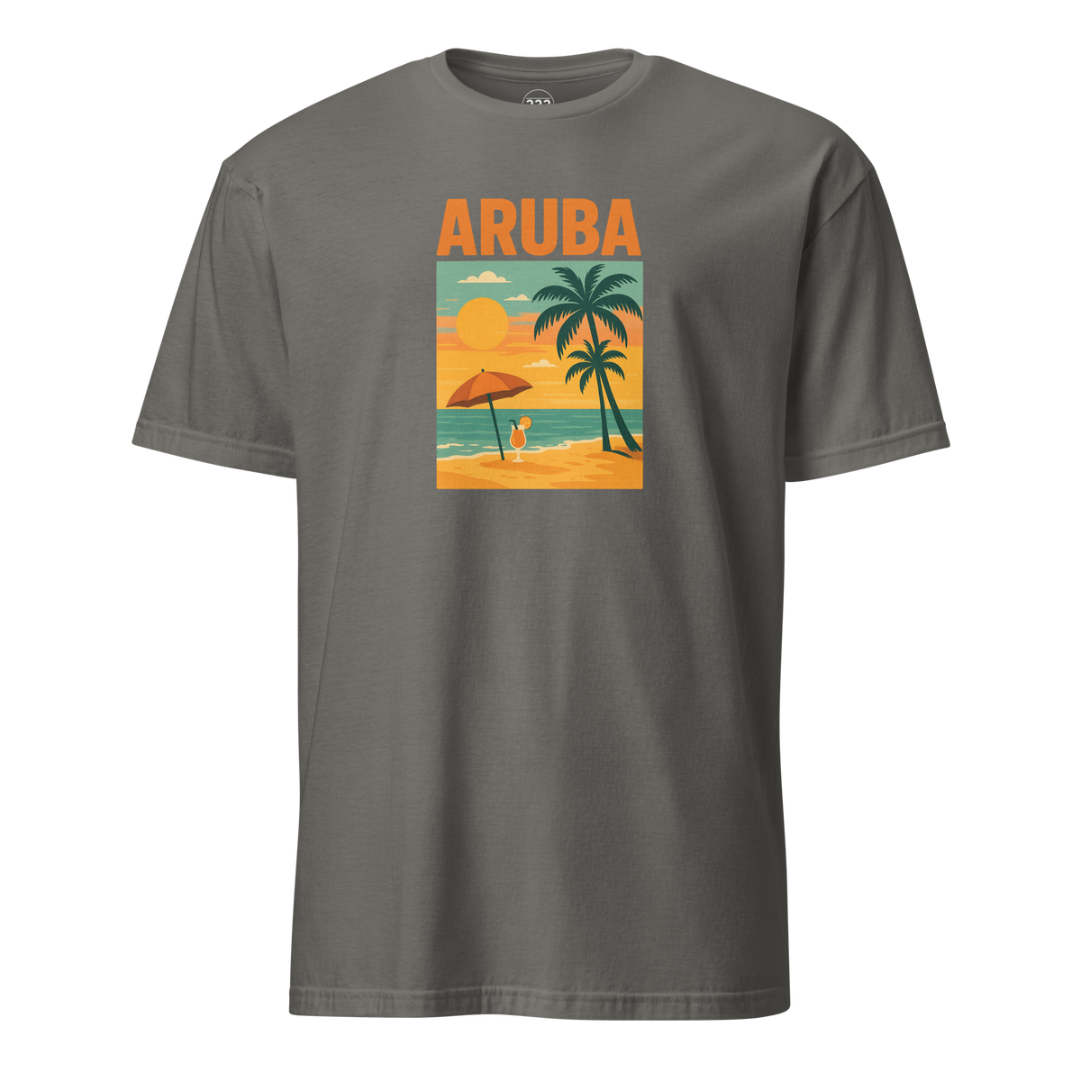 Aruba Beach T-Shirt Charcoal | 222 Threads