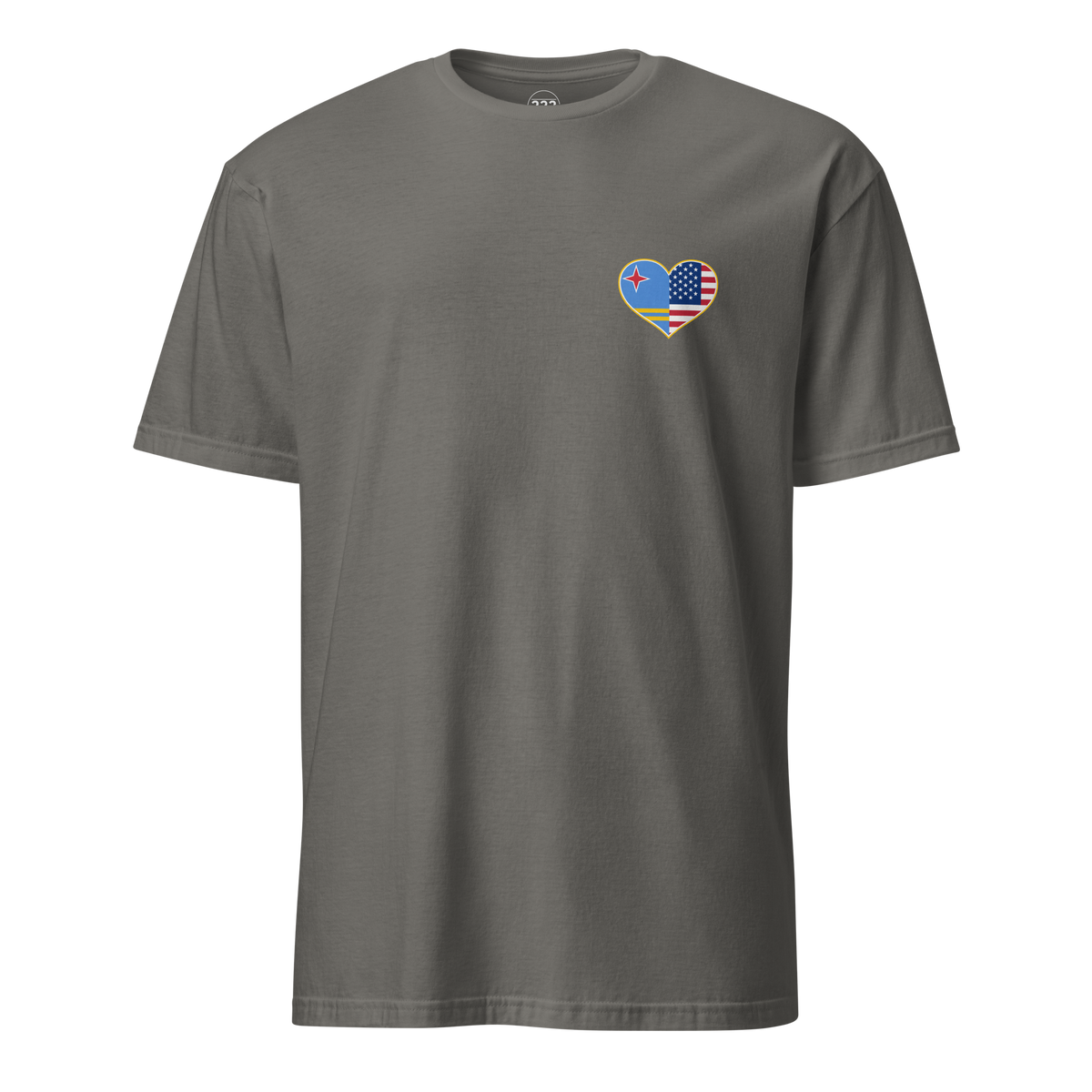Aruba And USA Heart Logo T-Shirt Charcoal | 222 Threads