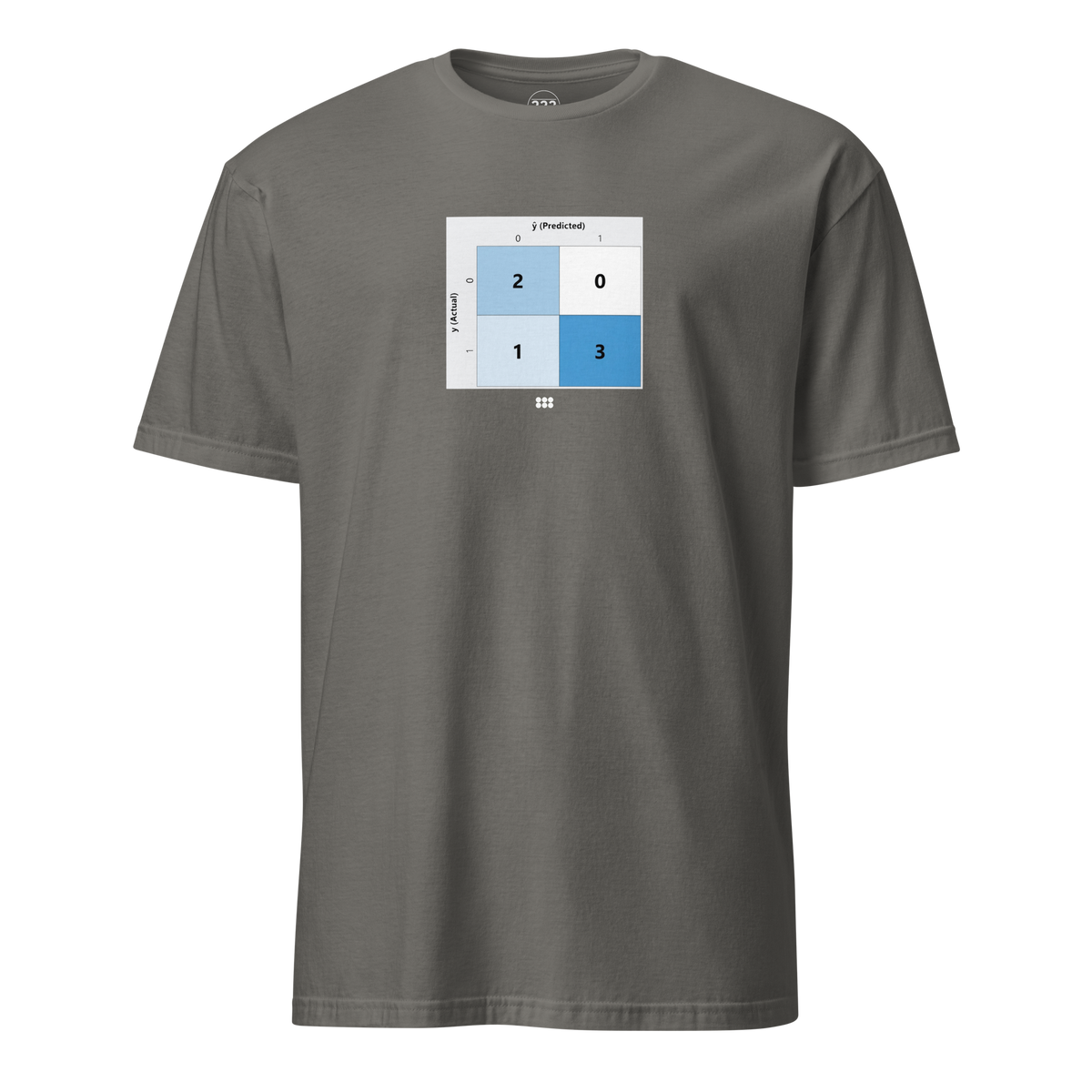 Binary Confusion Matrix AI T-Shirt Charcoal | 222 Threads