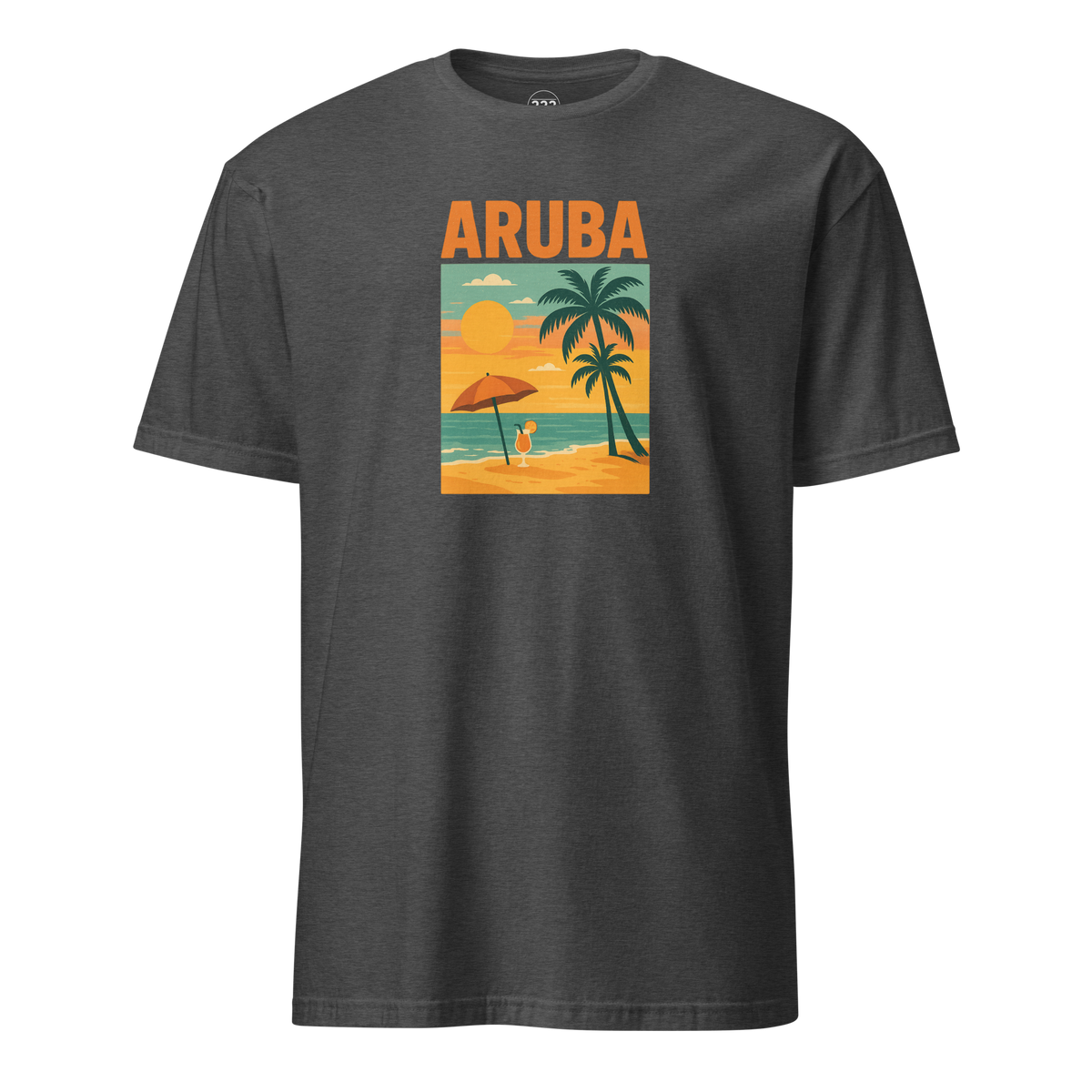 Aruba Beach T-Shirt Dark Heather Grey | 222 Threads