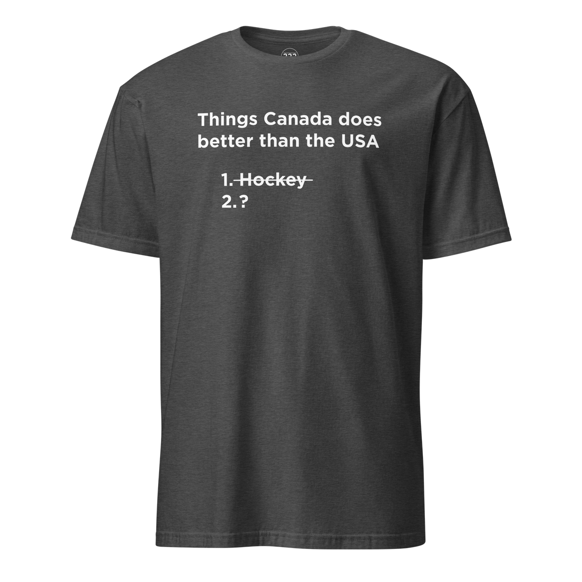 USA Does Hockey Better T-Shirt Dark Heather Grey | 222 Threads