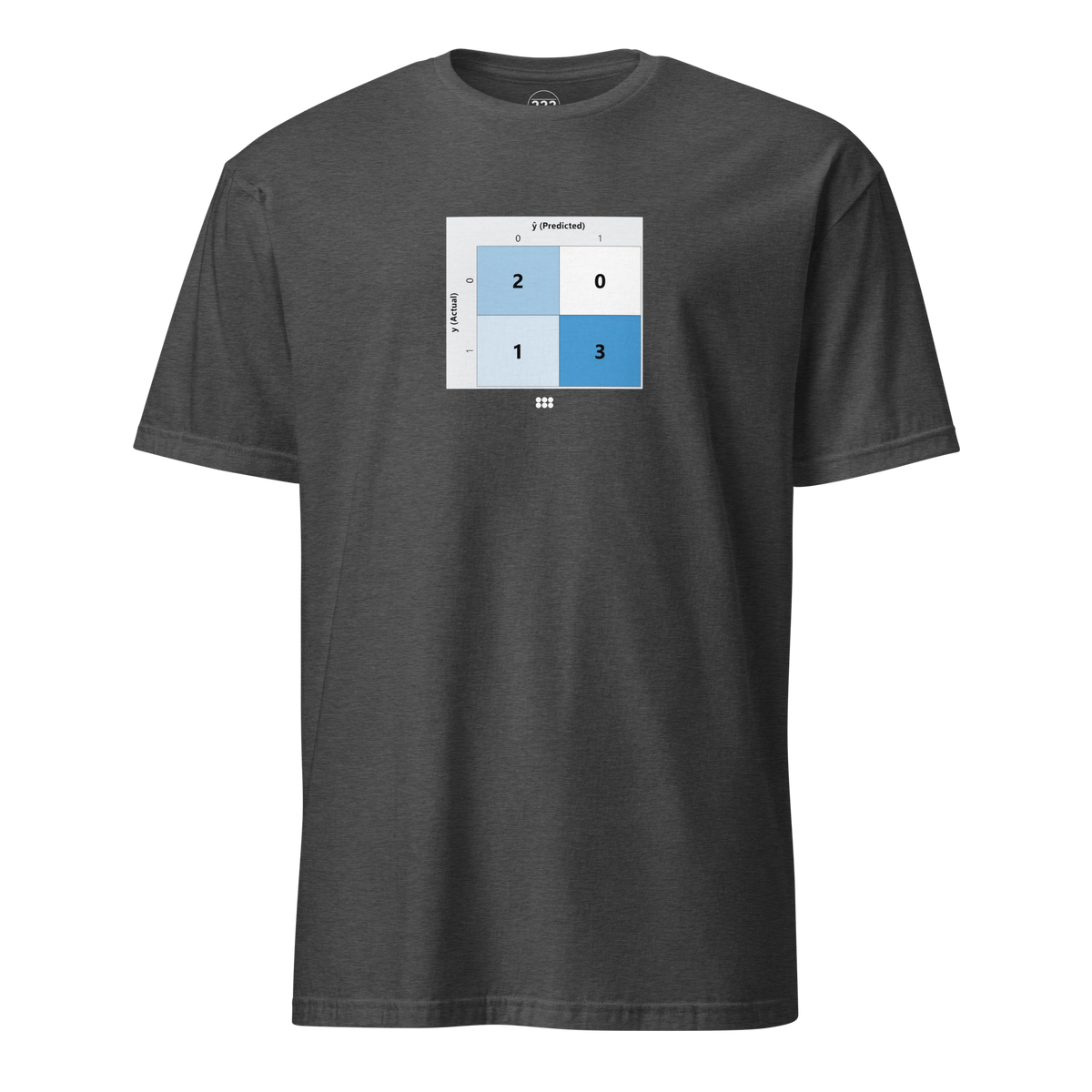 Binary Confusion Matrix AI T-Shirt Dark Heather Grey | 222 Threads