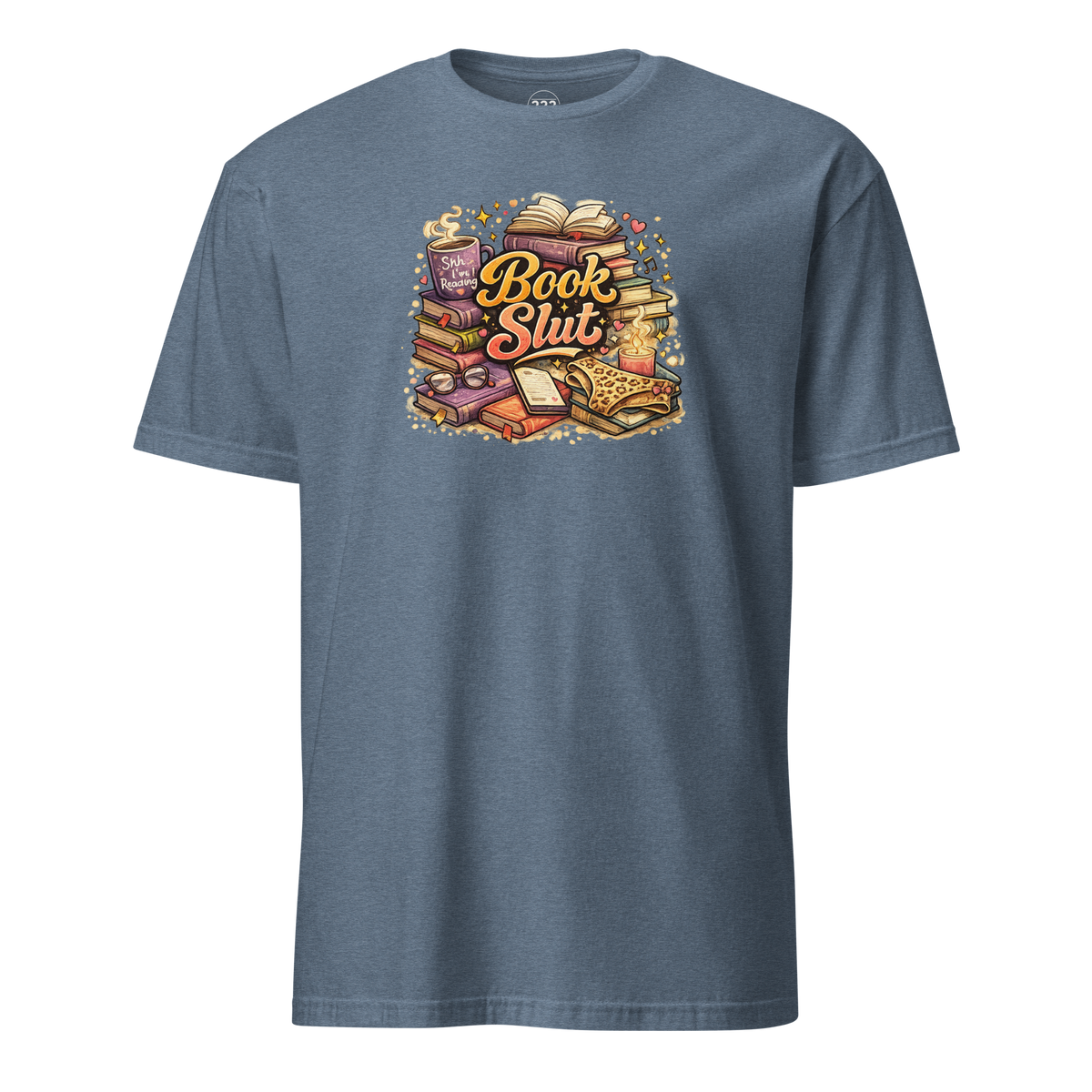 Book Slut T-Shirt Heather Indigo | 222 Threads