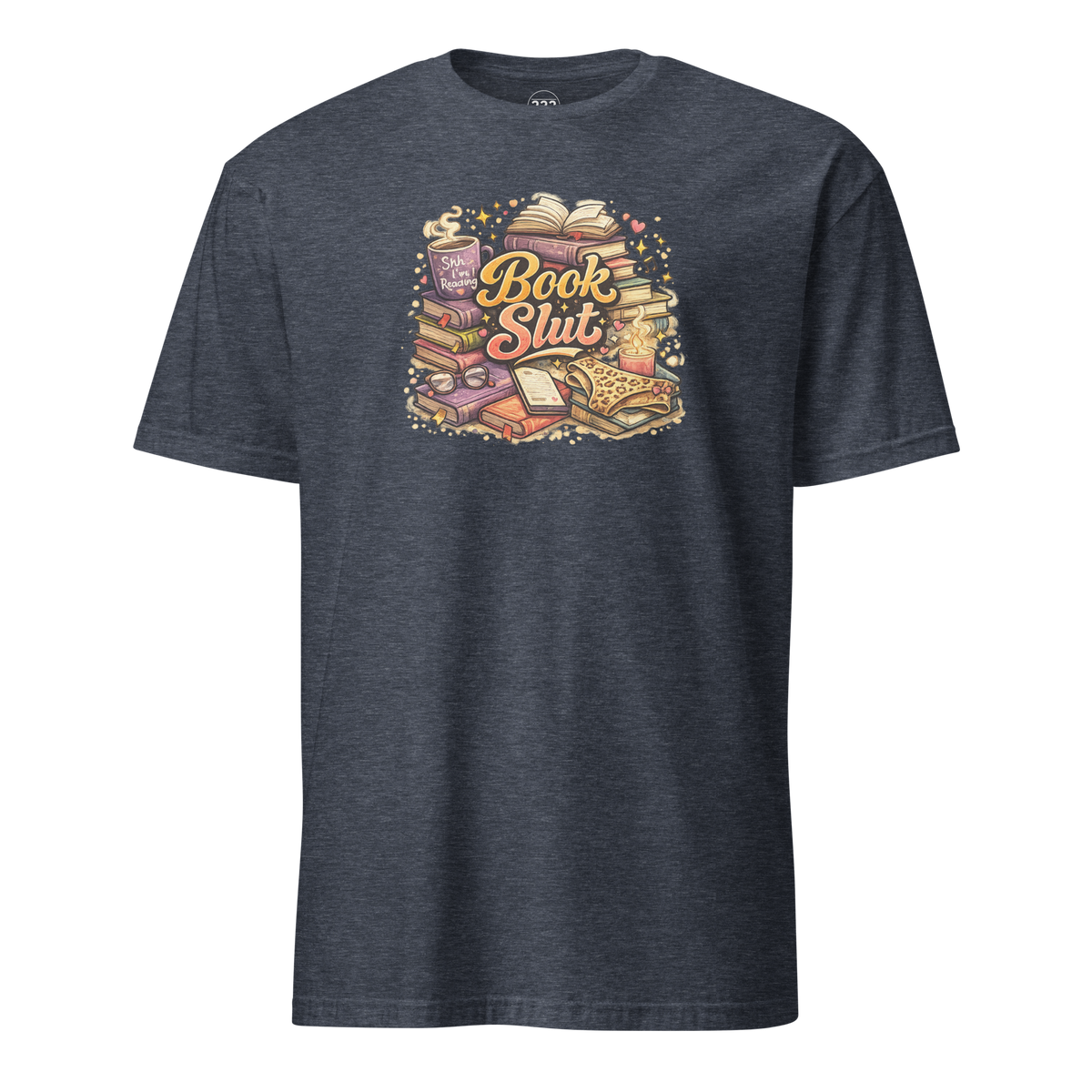 Book Slut T-Shirt Heather Navy | 222 Threads