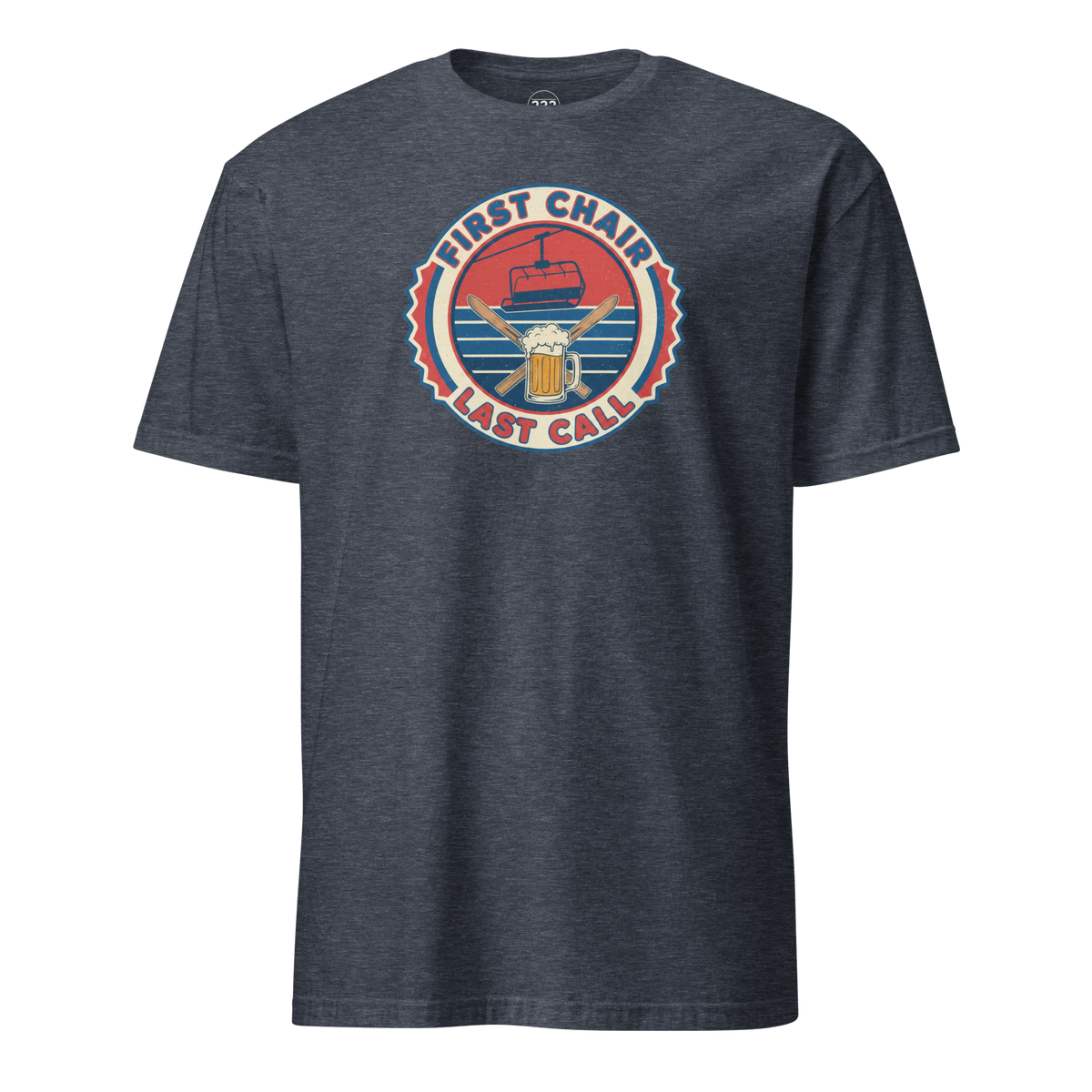 First Chair Last Call T-Shirt Heather Navy | 222 Threads