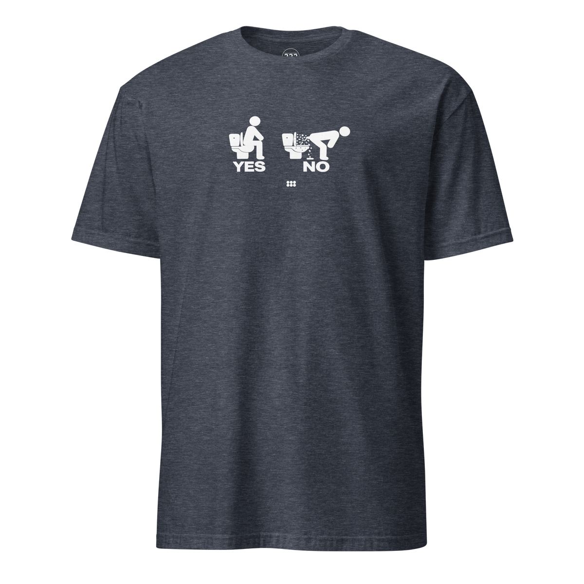 YES or NO T-Shirt Heather Navy | 222 Threads